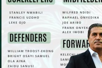 Super Eagles of Nigeria 2023 Afcon Squad Revealed